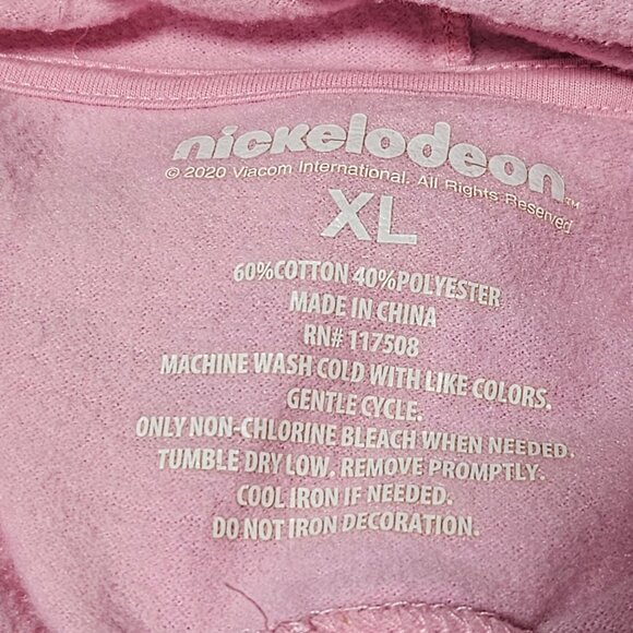 Nickelodeon Classic Cartoon Pink Hoodie Girls Size XL Ren Stimpy Rugrats Pull On - Picture 5 of 5